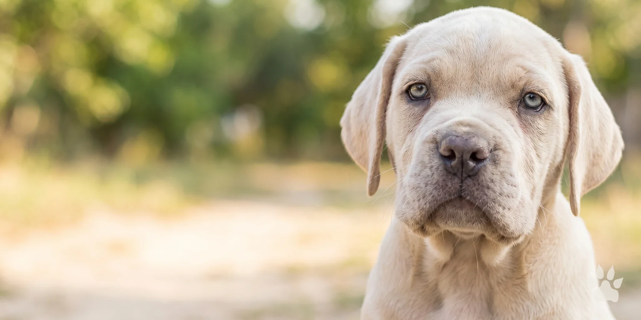 Filhote de Cane Corso de pelagem clara em close